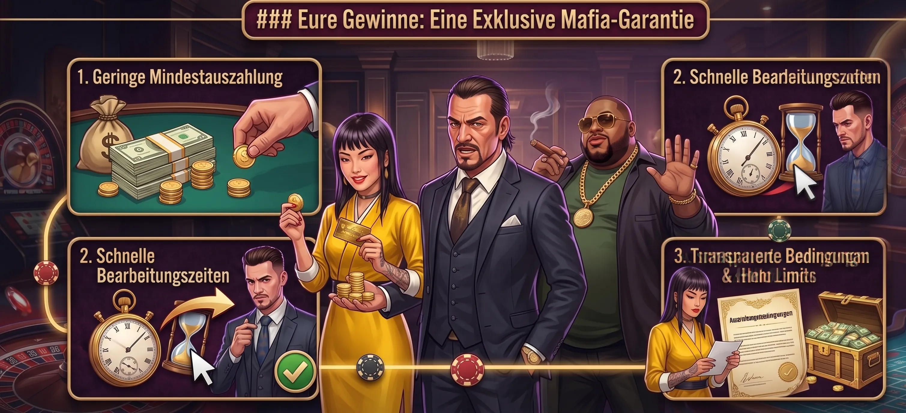 Einzahlungen und Auszahlungen bei Mafia Casino